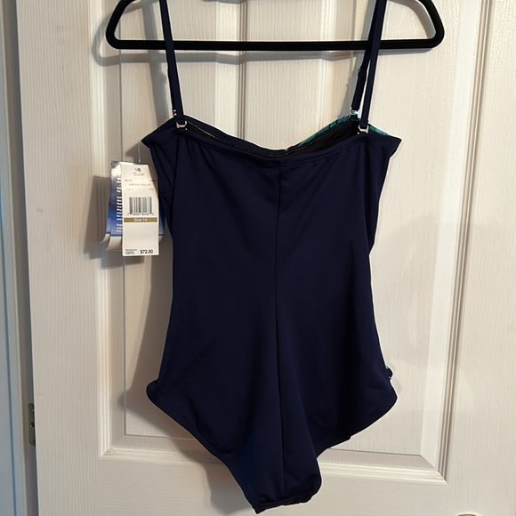 𝅺NWT Gabor Navy Bandeau Maillot swimsuit Size 14 - Picture 3 of 12